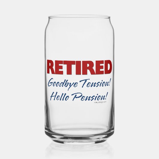 退職した：さよならテンションHello Pension! ガラス缶 (正面)