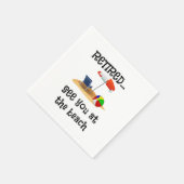 退職した...またビーチで スタンダードカクテルナプキン (角)