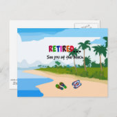 退職した...またビーチで ポストカード (正面/裏面)