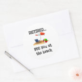 退職した...またビーチで ラウンドシール (封筒)