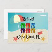 退職した,ケープコーラル,フロリダ州,ビーチデザイン, ポストカード (正面/裏面)