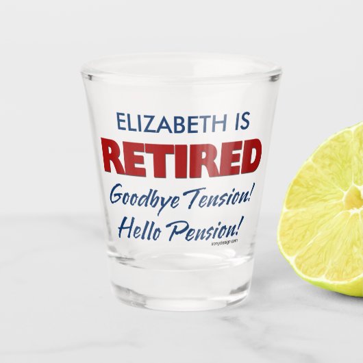退職した:サヨナイテンションハローペンション名 ショットグラス (正面)