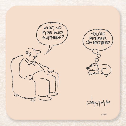 退職した スクエアペーパーコースター (正面)