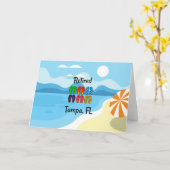 退職した – タンパ、フロリダ、カラフルフリップフロップ、 カード (黄色い花)