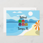 退職した – タンパ、フロリダ、カラフルフリップフロップ、 ポストカード (正面/裏面)