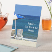 退職した...ビーチペデスタルのサインでお会い 台座サイン (インサイチュ)