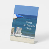 退職した...ビーチペデスタルのサインでお会い 台座サイン (正面)