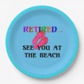 退職した...ビーチ、おもしろい、おもしろい、おもしろいのページで ペーパープレート (正面)