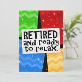 退職した、リラックスすること準備ができたおもしろいな退職 招待状 (スタンド正面)