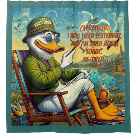 退職した&リラックス シャワーカーテン (正面)