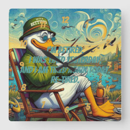 退職した&リラックス スクエア壁時計