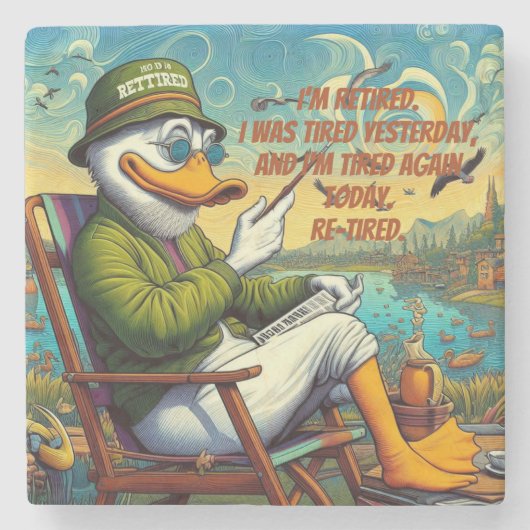 退職した&リラックス ストーンコースター (正面)