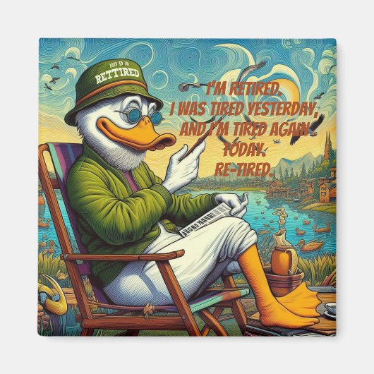 退職した&リラックス マグネット (正面)