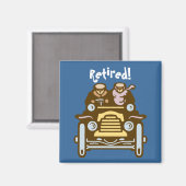 退職した：ヴィンテージ車 マグネット (正面/裏面)