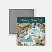 退職した&愛するライフ海ビーチ磁石シーセル マグネット (正面/裏面)