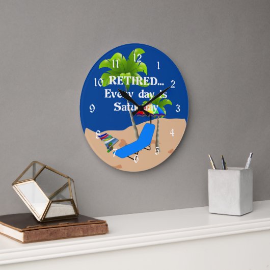 退職した...毎日は土曜日 ラージ壁時計 (オフィス)