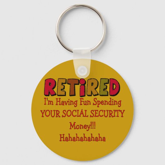 退職した- – 社会保障費 キーホルダー (正面)