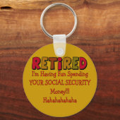 退職した- – 社会保障費 キーホルダー (正面)