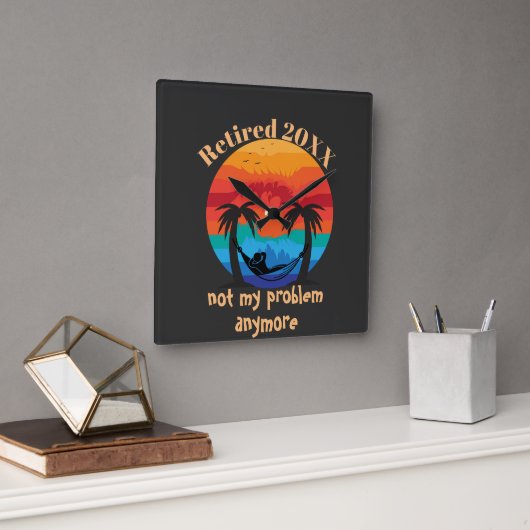 退職した/私の問題はもうハンモック時計 スクエア壁時計 (オフィス)