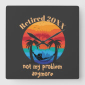 退職した/私の問題はもうハンモック時計 スクエア壁時計 (正面)