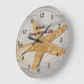 .退職した..良い生活を送る ラージ壁時計 (傾斜)