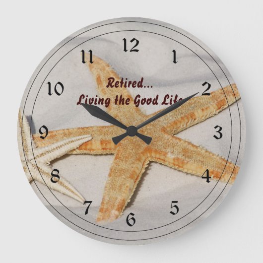 .退職した..良い生活を送る ラージ壁時計 (正面)