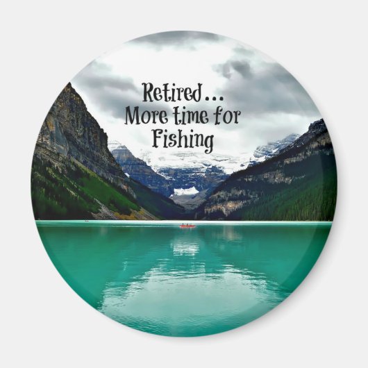 退職した...魚釣り時間の延長 マグネット (正面)