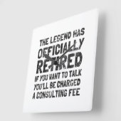 退職した 2020 スクエア壁時計 (傾斜)