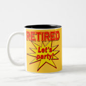 退職した- Tシャツおよびギフトをパーティを楽しもう ツートーンマグカップ (左)