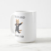 & 退職したFeline Fab Mug、退職先生 コーヒーマグカップ (正面左)