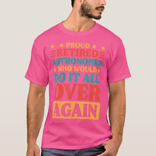 退職する天文学者と天文学愛好家 Tシャツ (正面)