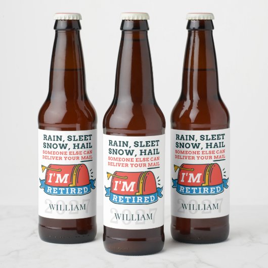 退職する郵便配達員 ビールラベル (ボトル)