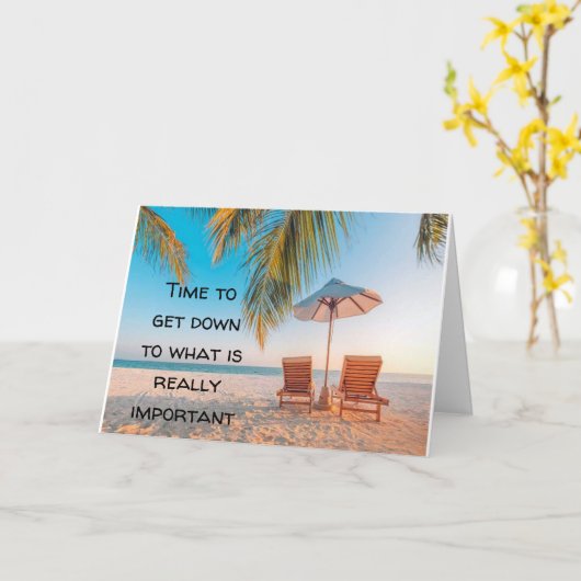 退職とは幸せなことをする カード (黄色い花)