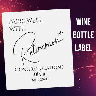 退職と上手に組み合わせる ワインラベル