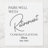 退職と上手に組み合わせる ワインラベル (シングルラベル)