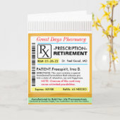 退職に対するRX処方箋 カード (黄色い花)