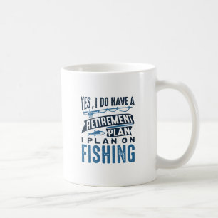 退職に関する諸計画の魚釣り コーヒーマグカップ