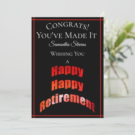 退職のおめでとうそれに名前をしました- カード (スタンド正面)