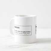 退職のおもしろい定義 コーヒーマグカップ (正面左)