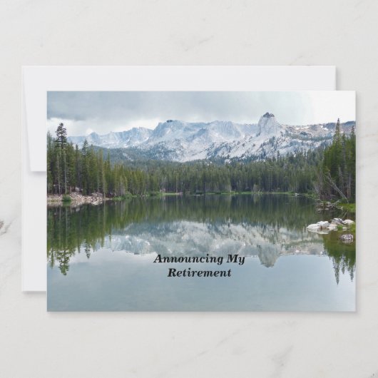 退職のお知らせマウンテンレイク反射 案内状 (正面)