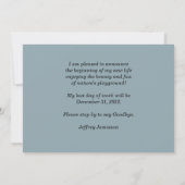 退職のお知らせマウンテンレイク反射 案内状 (裏面)