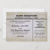 退職のお知らせ - 新聞写真 / カスタマイズ 招待状 (裏面)