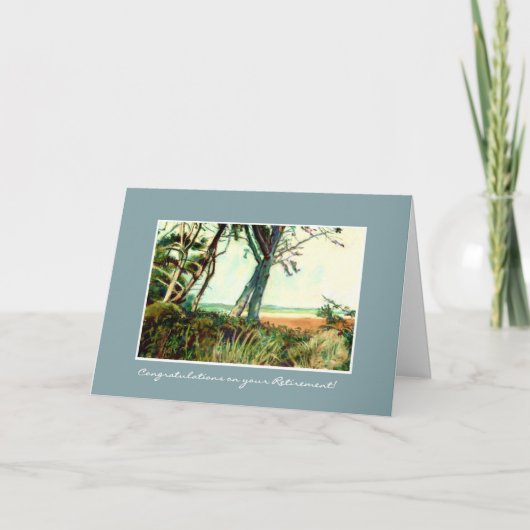 退職のお祝いカード-ノーフォークのビーチ カード (正面)