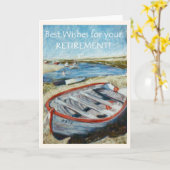 退職のよい願いカード、漕艇 カード (黄色い花)