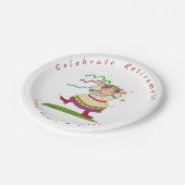 退職のウクライナの民芸の女性 ペーパープレート (アングル)