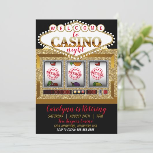 退職のカジノのスロットマシンラスベガス 招待状 (スタンド正面)
