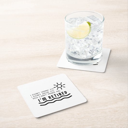 退職のギフトのおもしろいな男性への女性のパパのお母さん スクエアペーパーコースター (インサイチュ)