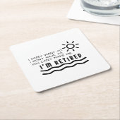 退職のギフトのおもしろいな男性への女性のパパのお母さん スクエアペーパーコースター (アングル)