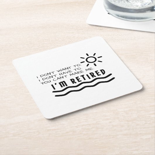 退職のギフトのおもしろいな男性への女性のパパのお母さん スクエアペーパーコースター (アングル)