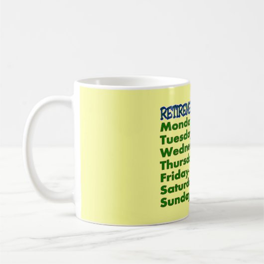 退職のスケジュールのゴルファー コーヒーマグカップ (左)